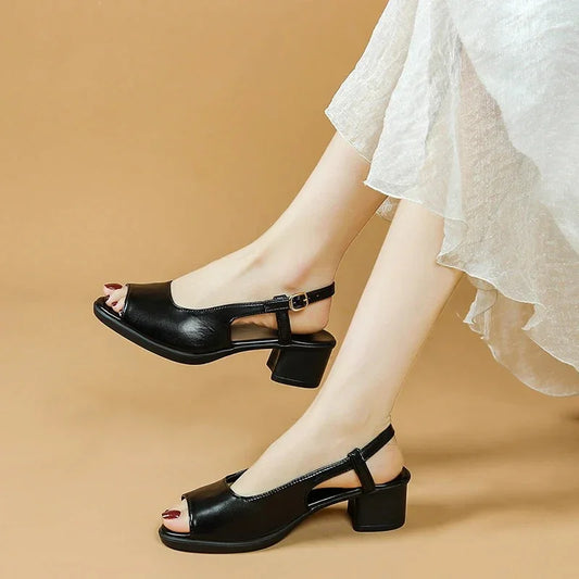 Medium Heel Comfort Slingback Sandals for Women