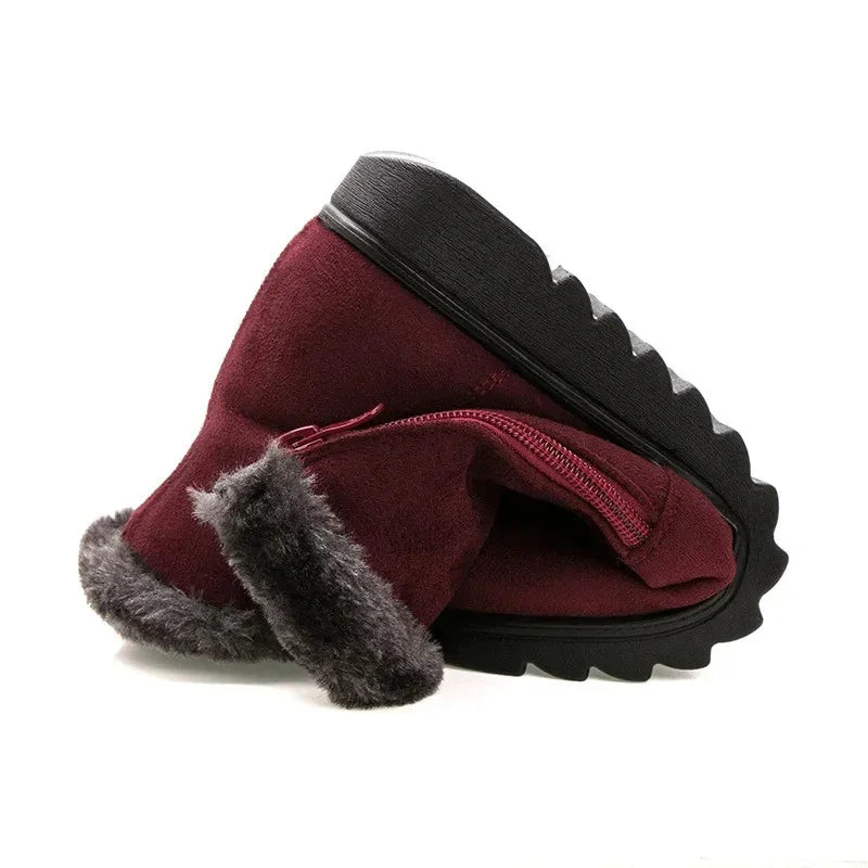 Cozy Comfort Woollen Boots with Side Zipper
