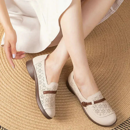 Women's Wide Toe Box Mary-Jane Perforated Loafers