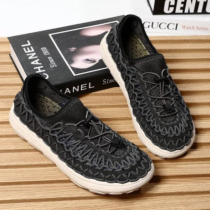 Women's Wide Toe Box Hand-Woven Slip-On Shoes