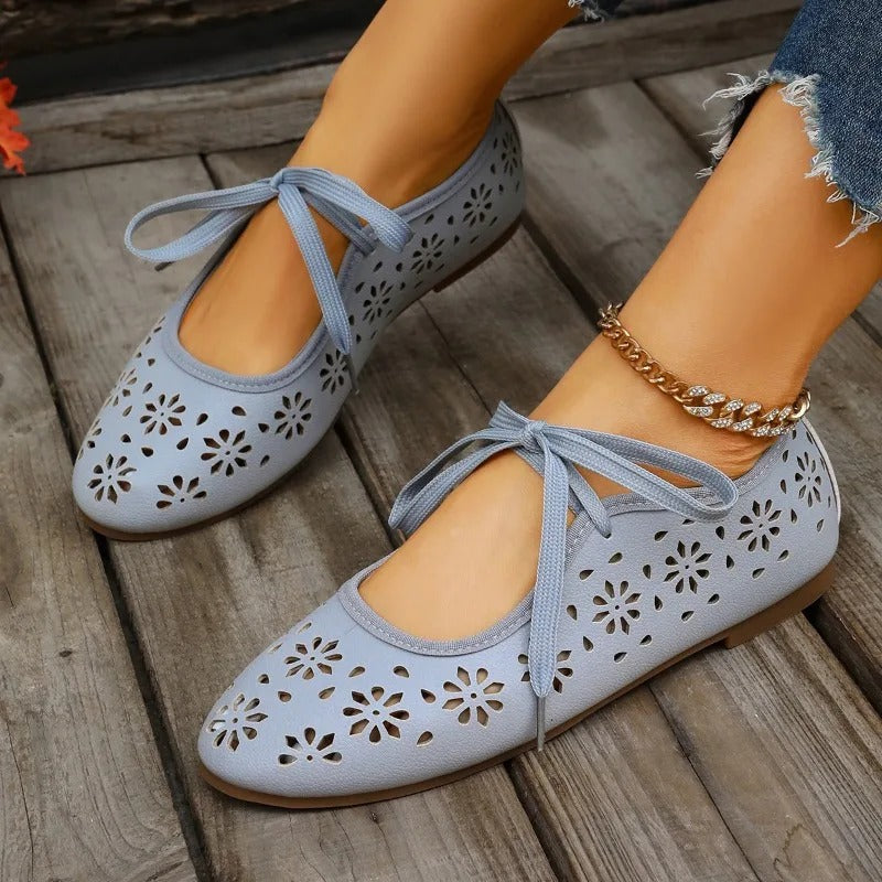 Women's Mary Jane Flats with Cross-Tie Detail