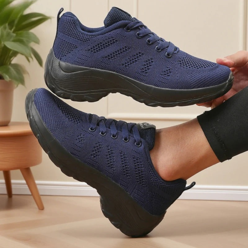Breathable Mesh Sneakers with Thick Sole