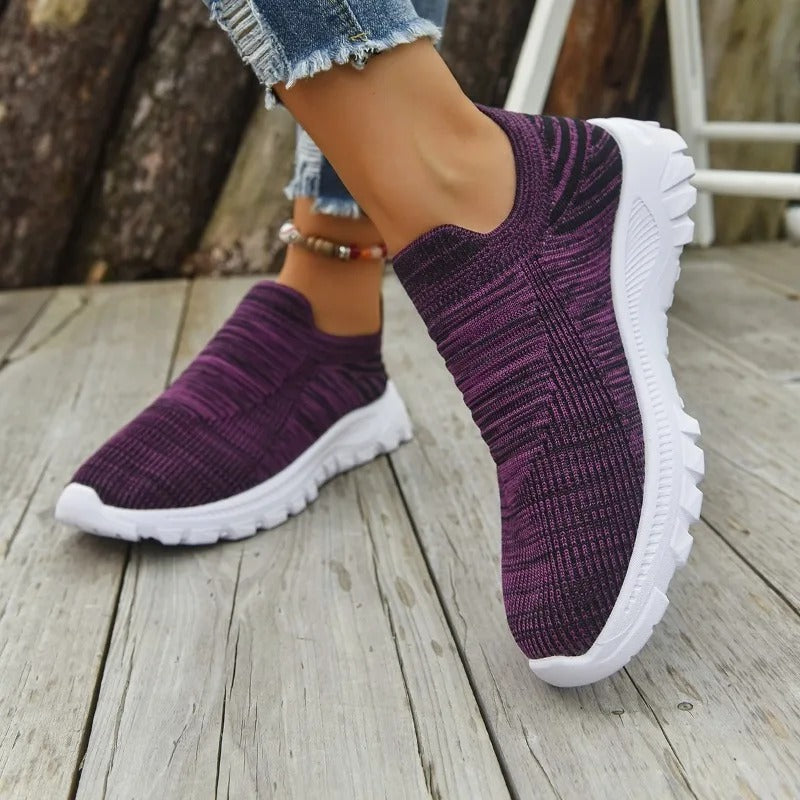 Women's Wide Toe Box Mesh Slip-On Sneakers