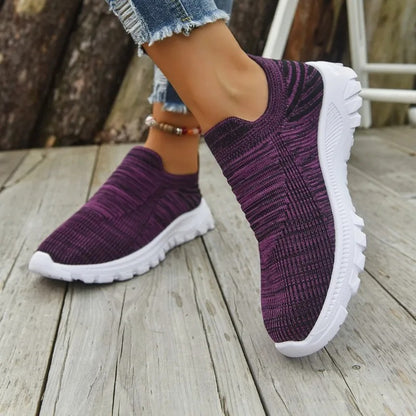 Women's Wide Toe Box Mesh Slip-On Sneakers
