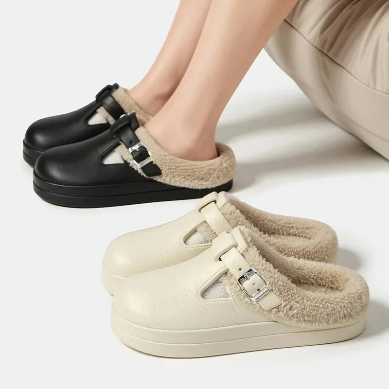 Waterproof Clogs Slippers with Plush Fur Lining