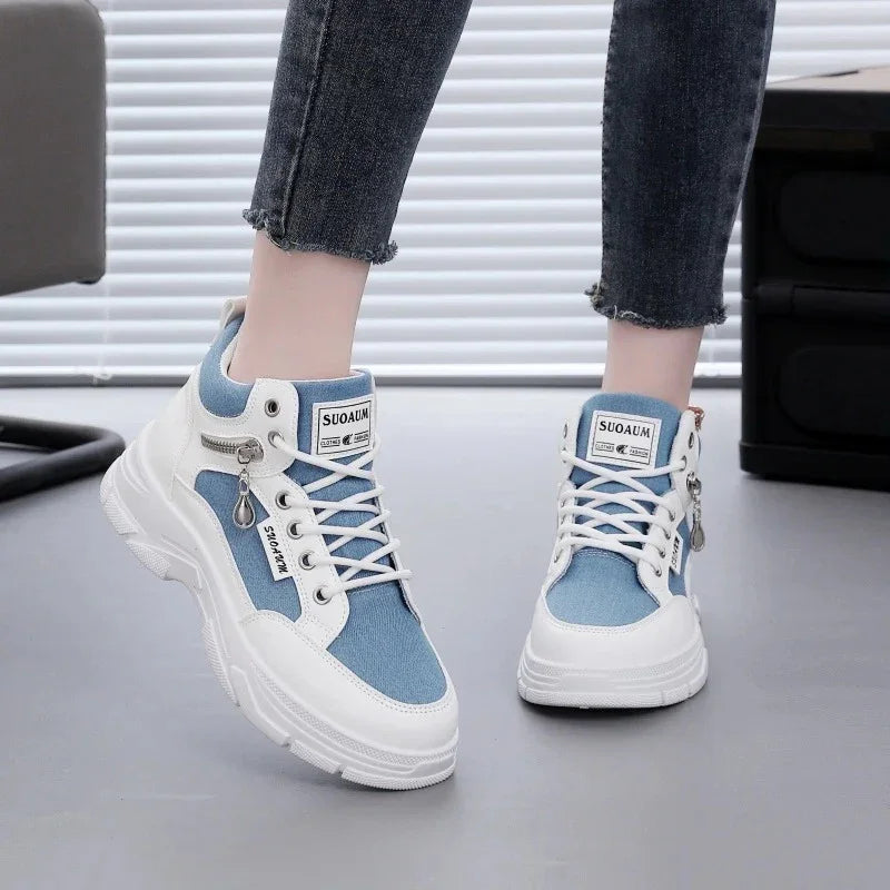 Women's High-Top Chunky Sole Sneakers Fashion