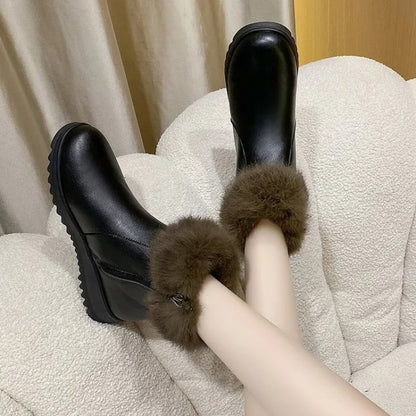 Everyday Cozy Fur-Cuff Ankle Boots for Women