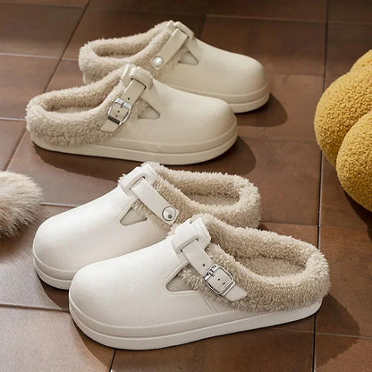 Waterproof Clogs Slippers with Plush Fur Lining