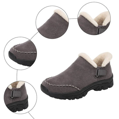 Unisex Plush Lined Slip-On Sneakers Winter