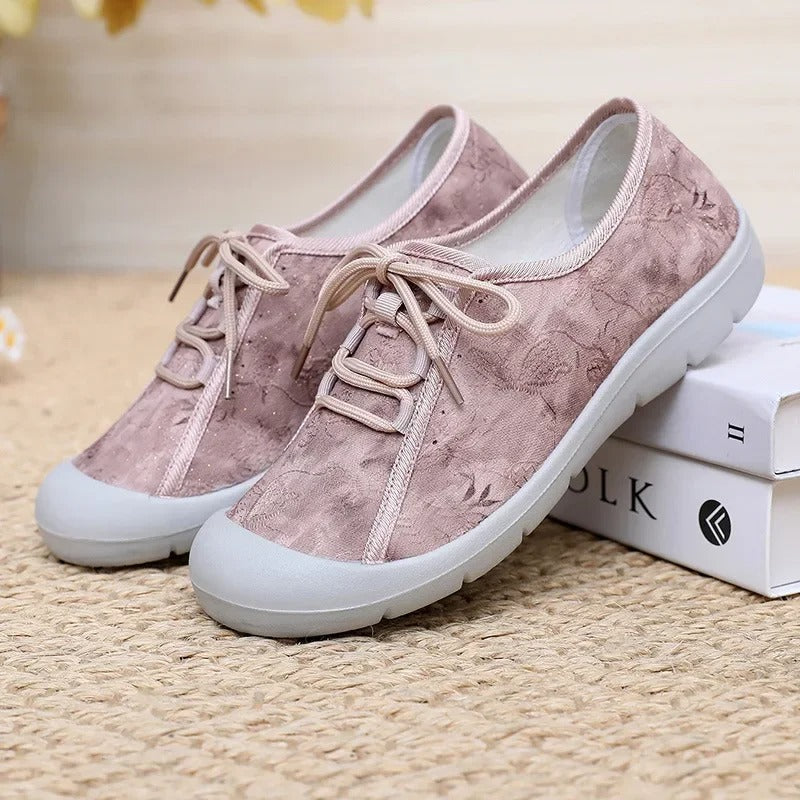 Women’s Floral Fabric Casual Walking Shoes