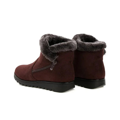 Cozy Comfort Woollen Boots with Side Zipper