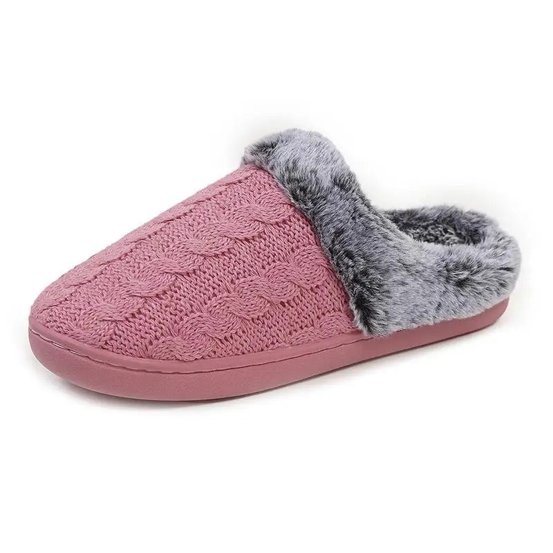 Comfort Knitted Fluff Round Toe Slippers