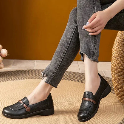 Women's Wide Toe Box Mary-Jane Perforated Loafers