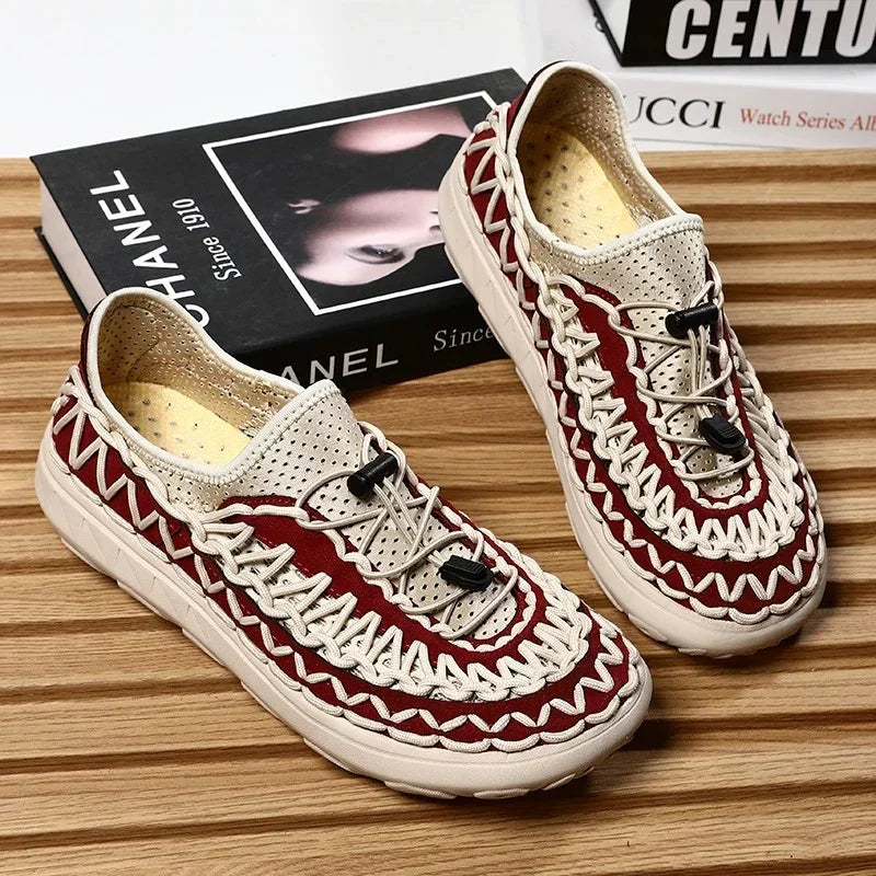 Women's Wide Toe Box Hand-Woven Slip-On Shoes