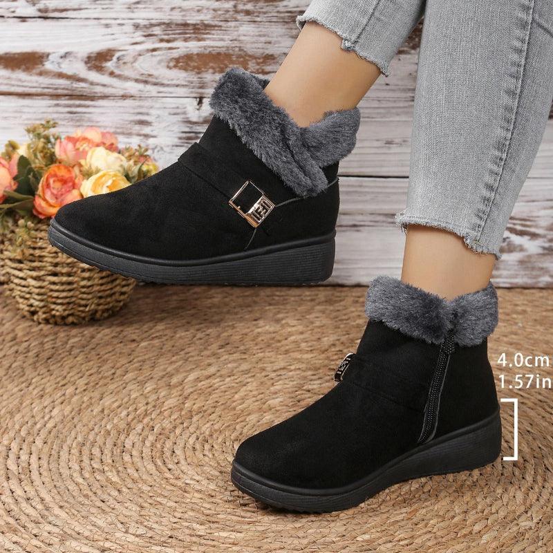Everyday Winter Ankle Boots for Women with Cozy Fur