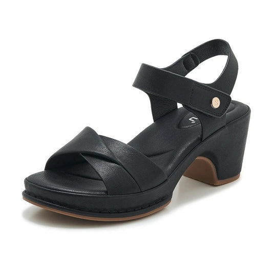 Women's Chunky Heel Sandals with Velcro Strap