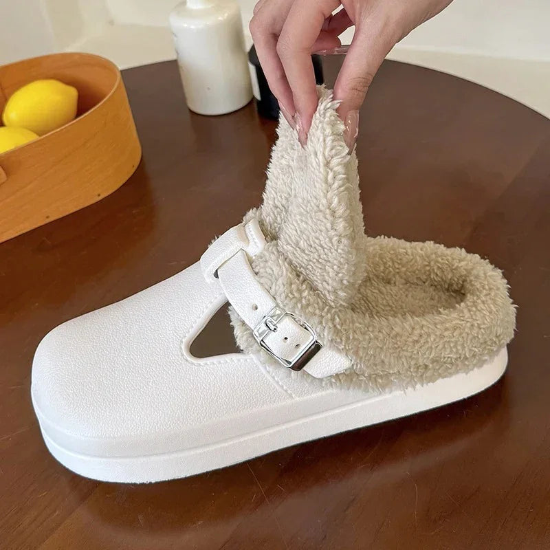 Waterproof Clogs Slippers with Plush Fur Lining