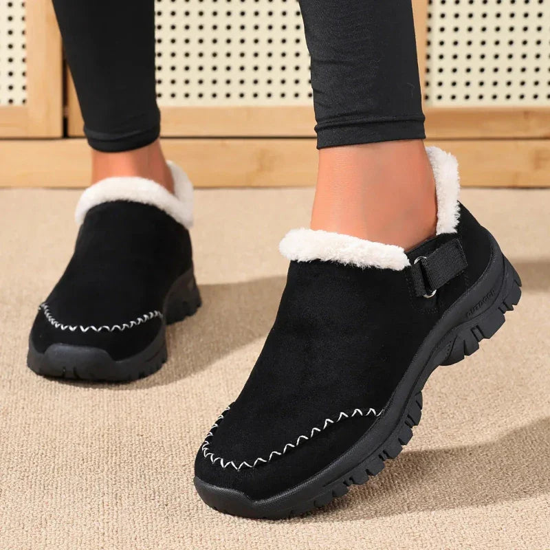 Unisex Plush Lined Slip-On Sneakers Winter