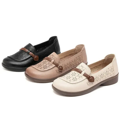 Women's Wide Toe Box Mary-Jane Perforated Loafers