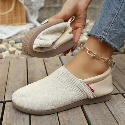 Women's Wide Toe Box Knit Flats Slip-On