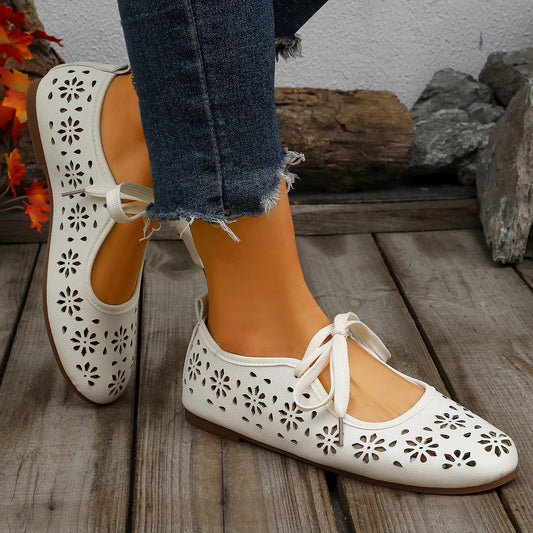 Women's Mary Jane Flats with Cross-Tie Detail