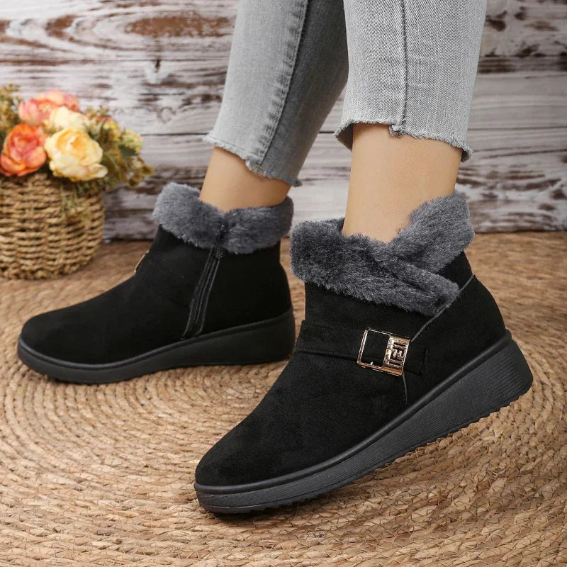 Everyday Winter Ankle Boots for Women with Cozy Fur