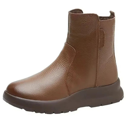Women's Genuine Leather Ankle Boots with Cushioned Sole