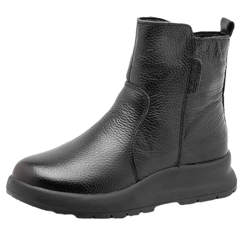 Women's Genuine Leather Ankle Boots with Cushioned Sole