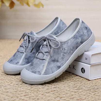 Women's Wide Toe Box Floral Fabric Walking Shoes