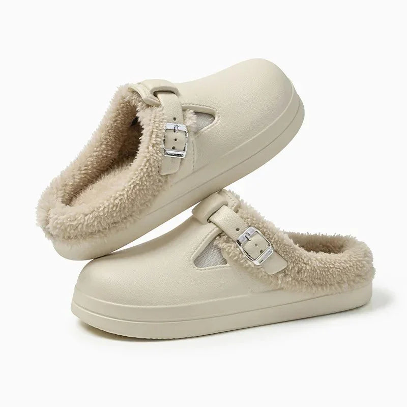 Waterproof Clogs Slippers with Plush Fur Lining