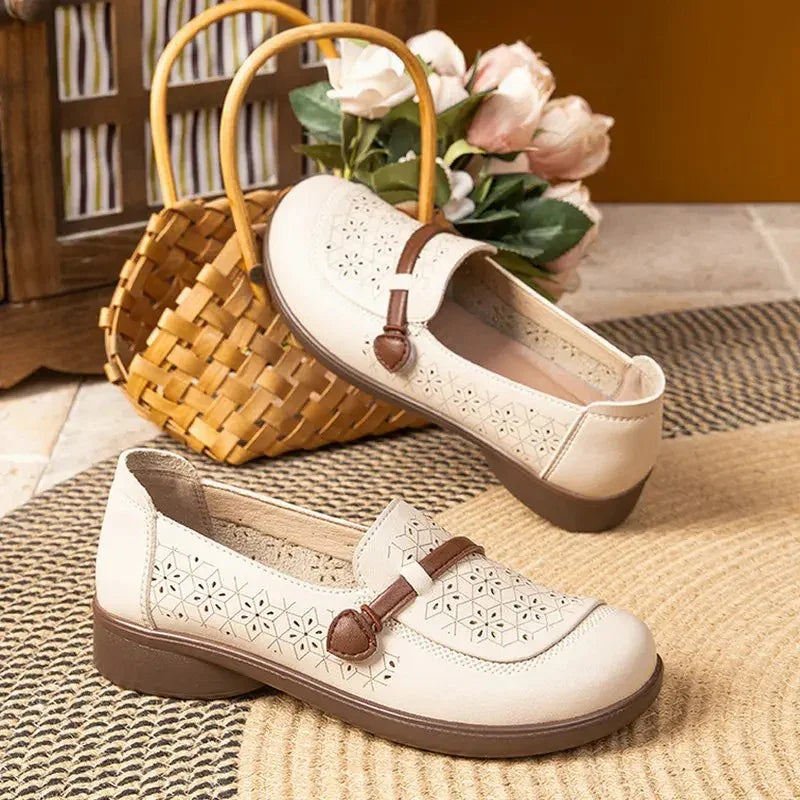 Women's Wide Toe Box Mary-Jane Perforated Loafers