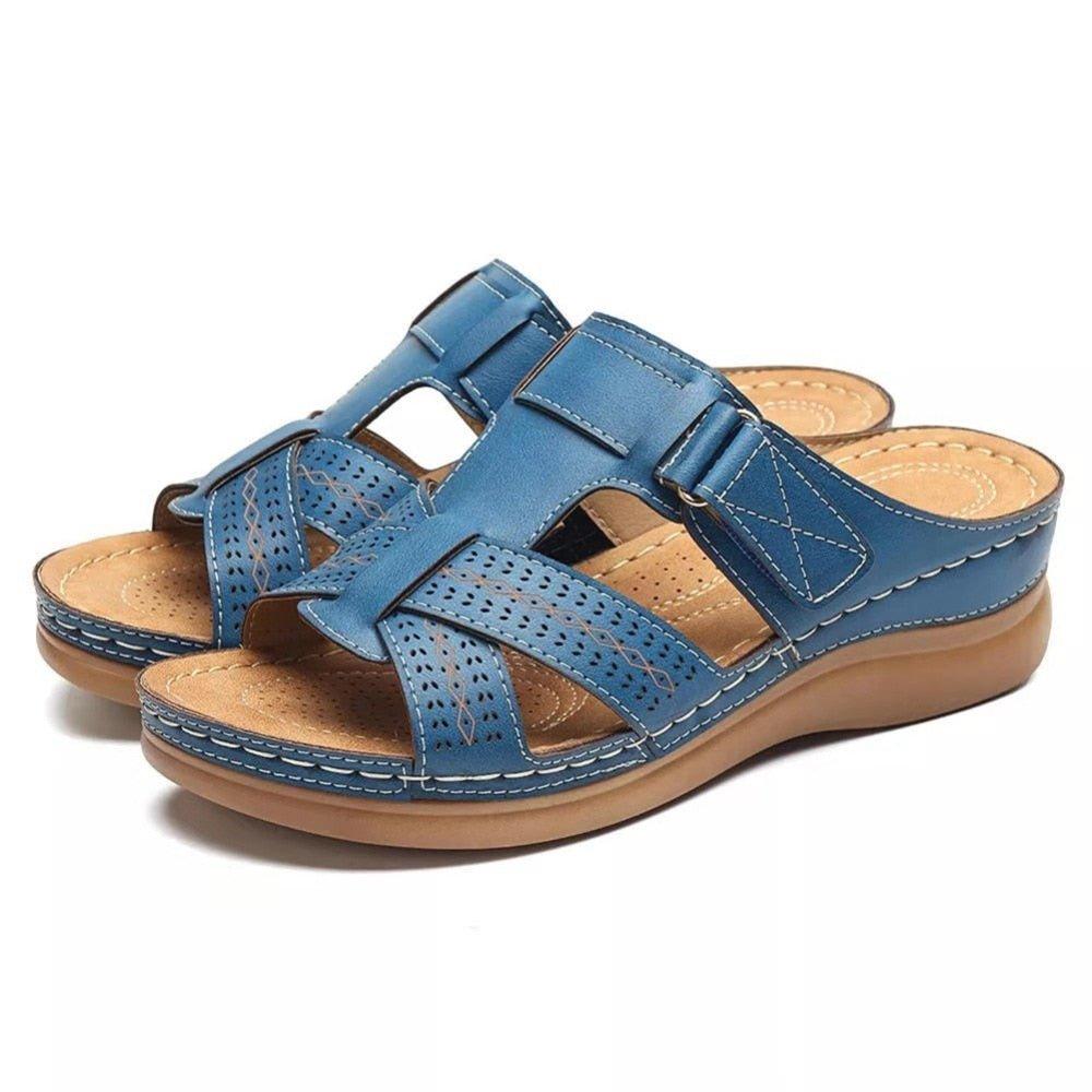 Orthopedic Extra Wide Fit Wedge Sandals - Blissful Shoes