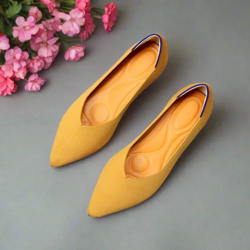 Pointed Wide Toe Box Ballet Flats for Bunions - Blissful Shoes