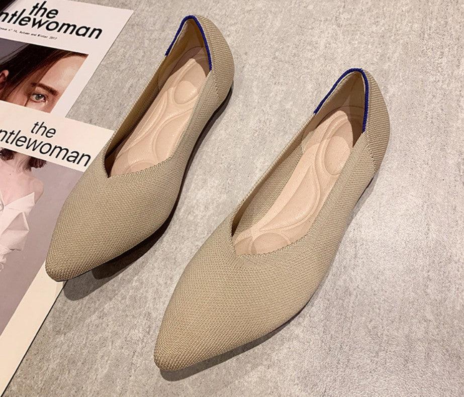 Pointed Wide Toe Box Ballet Flats for Bunions - Blissful Shoes