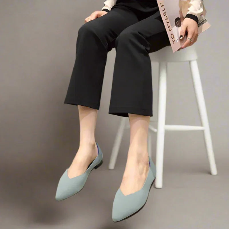 Pointed Wide Toe Box Ballet Flats for Bunions - Blissful Shoes