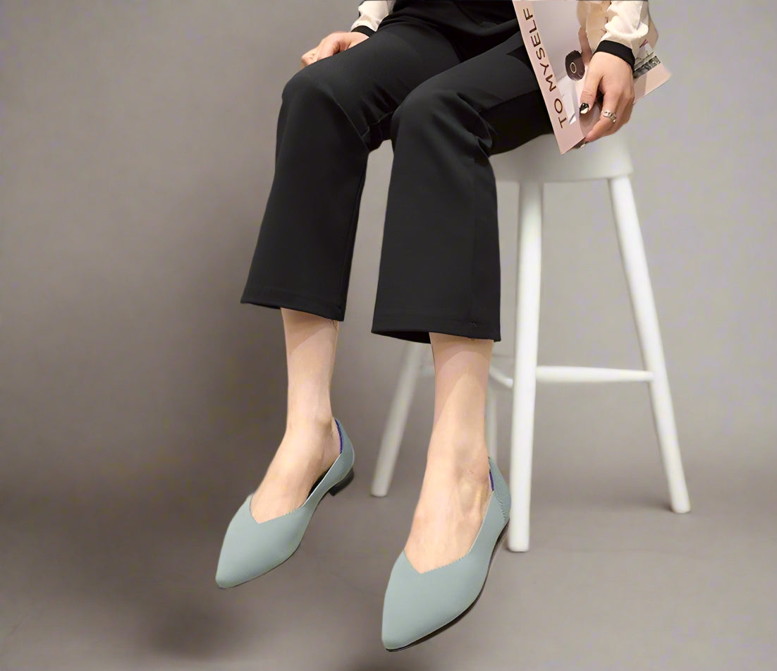 Pointed Wide Toe Box Ballet Flats for Bunions - Blissful Shoes