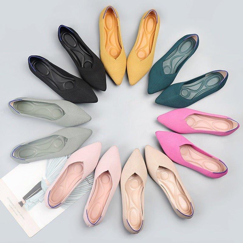 Pointed Wide Toe Box Ballet Flats for Bunions - Blissful Shoes