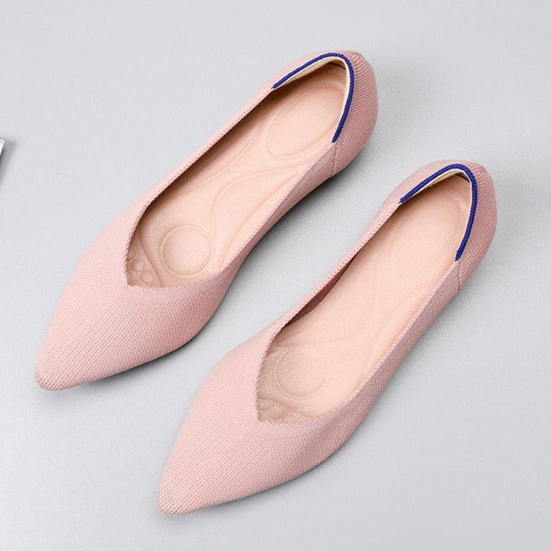 Pointed Wide Toe Box Ballet Flats for Bunions - Blissful Shoes