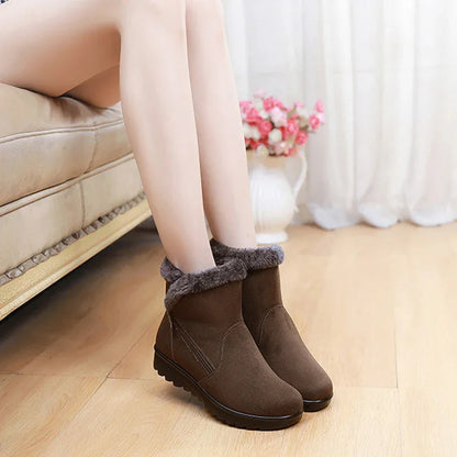 Cozy Comfort Woollen Boots with Side Zipper