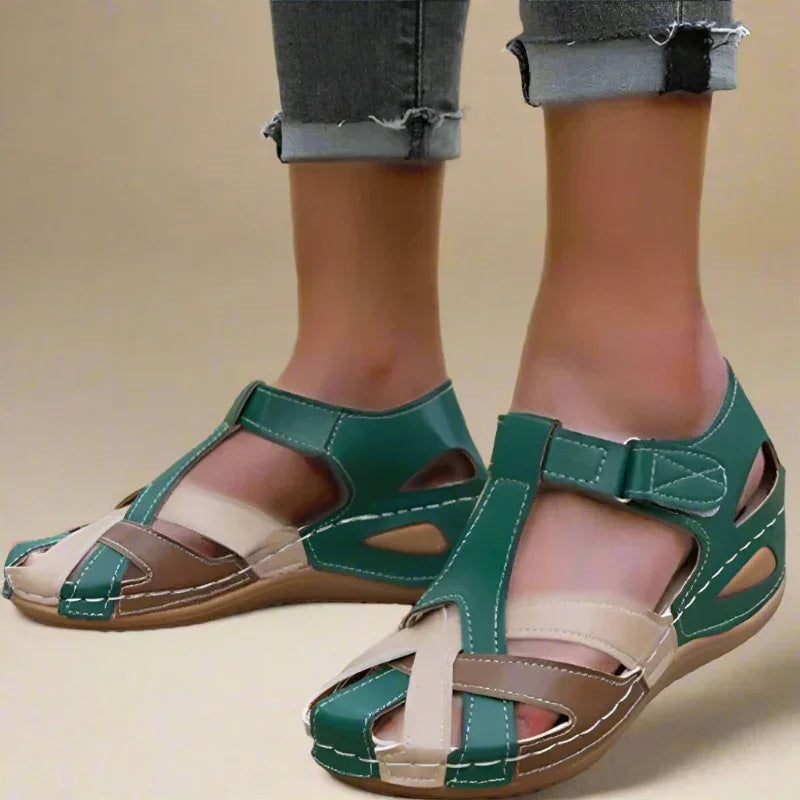 Supportive Sandals for Women with Velcro Strap - Blissful Shoes