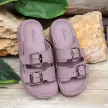 Women's Platform Slide Sandals with Double Buckle