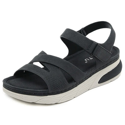 Women's Wedge Sandals with Velcro Strap