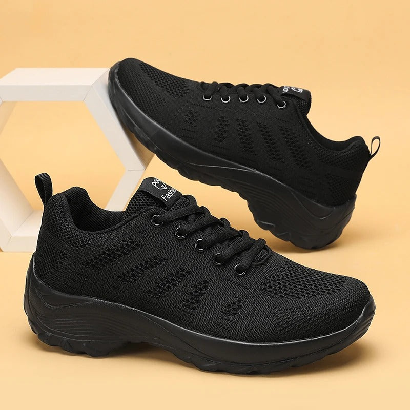 Breathable Mesh Sneakers with Thick Sole