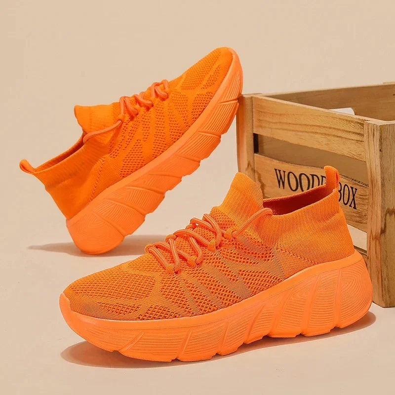 Unisex Wide Toe Box Mesh Platform Sneakers