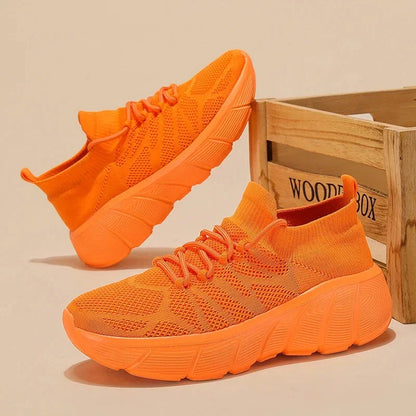 Unisex Wide Toe Box Mesh Platform Sneakers