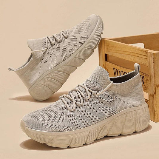 Mesh Lace-Up Decoration Platform Ortho Shoes