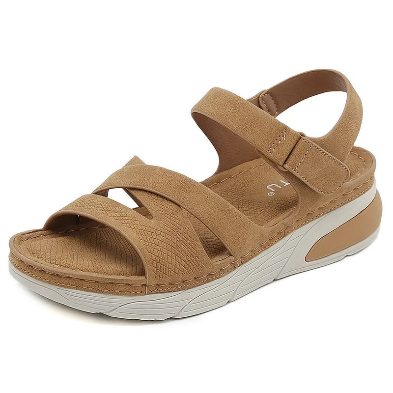 Women's Wedge Sandals with Velcro Strap
