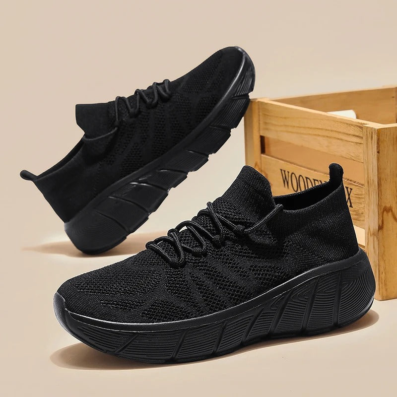 Mesh Lace-Up Decoration Platform Ortho Shoes