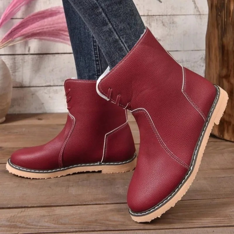 Wide-Fit Lined Women's Winter Boots with Fur