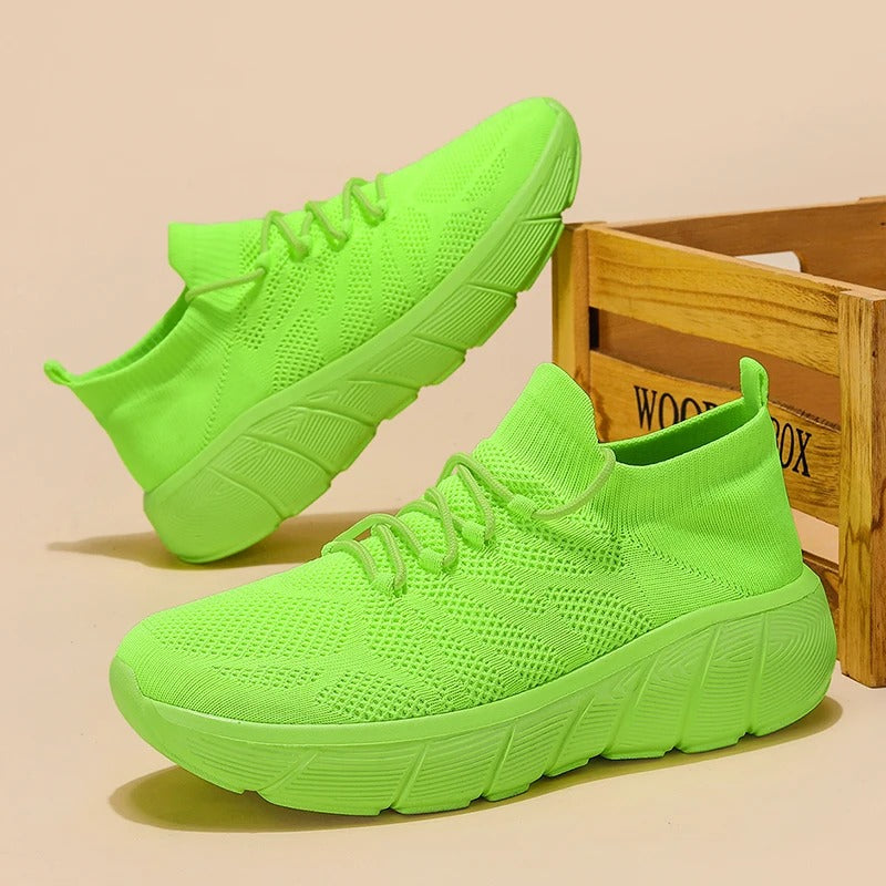 Mesh Lace-Up Decoration Platform Ortho Shoes
